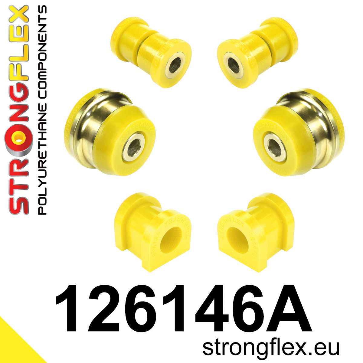 Kit bucse poliuretan Strongflex suspensie fata SPORT - Mitsubishi Eclipse Cross, Lancer, Outlander - 126146A