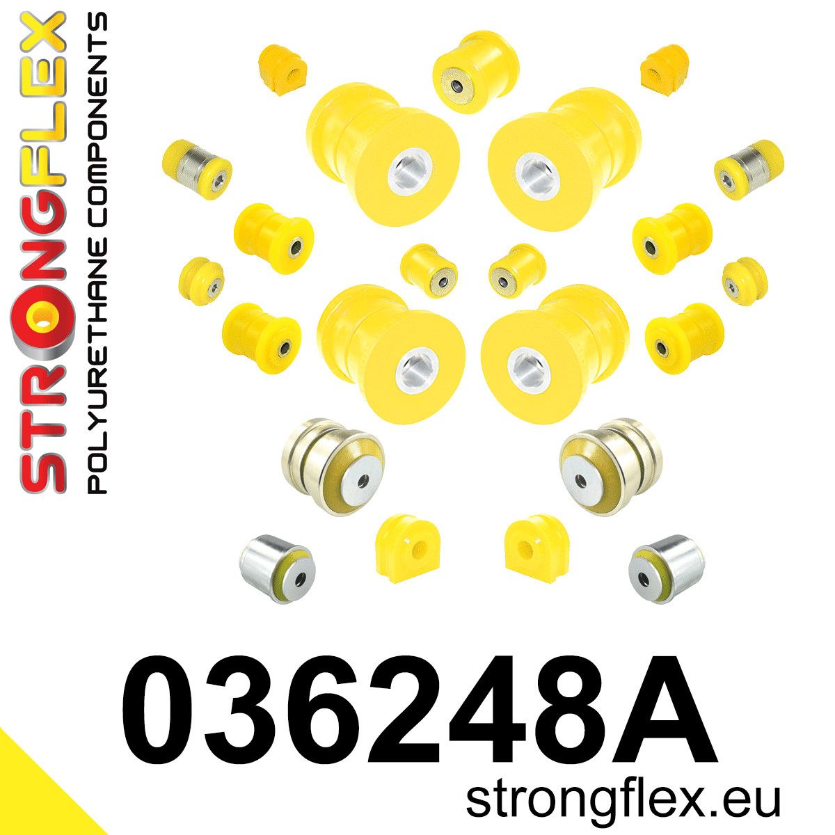 Kit complet bucse poliuretan Strongflex pentru suspensie SPORT - BMW Seria 5, Seria 6 - 036248A
