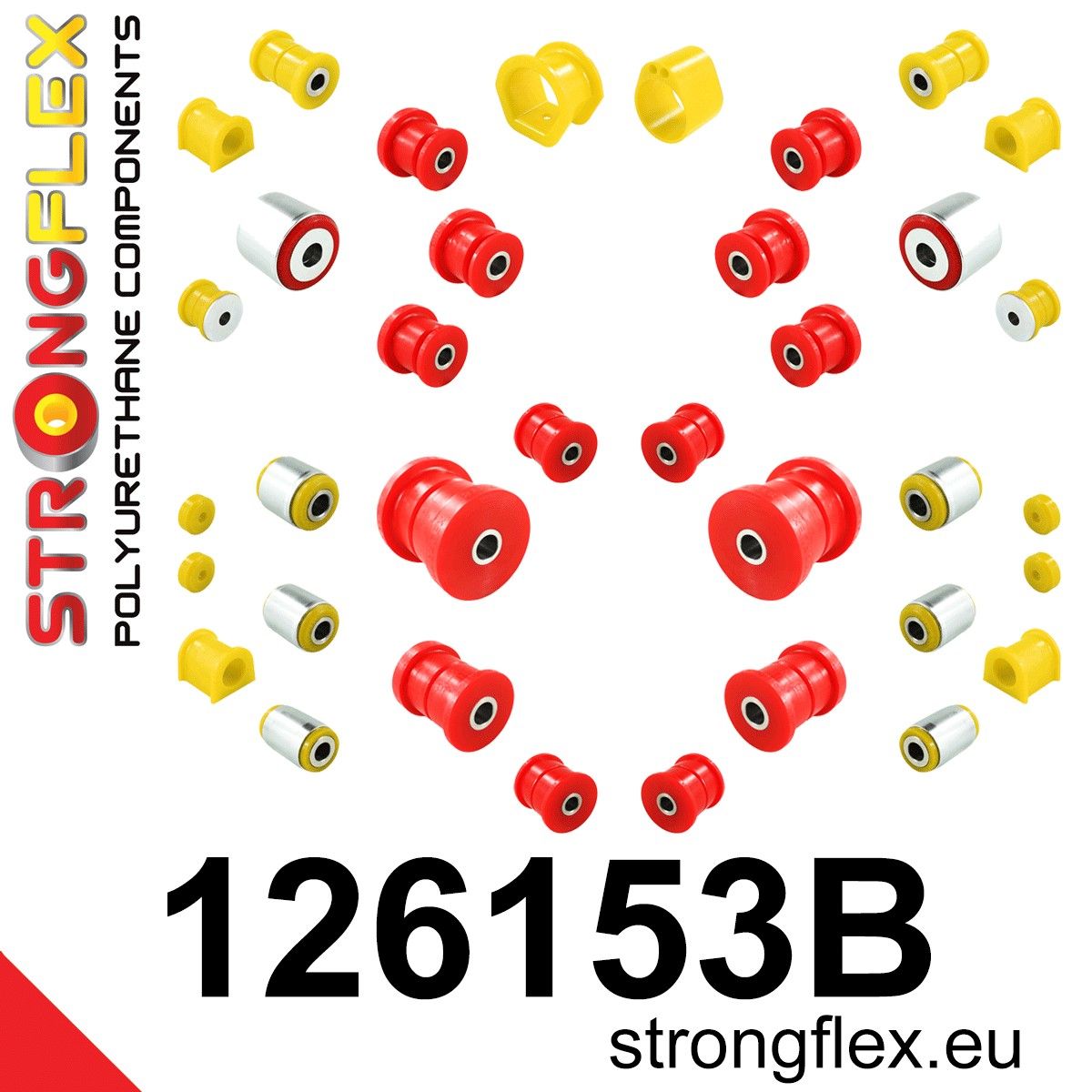 Kit complet bucse poliuretan Strongflex pentru suspensie - Mitsubishi GTO / 3000GT - 126153B