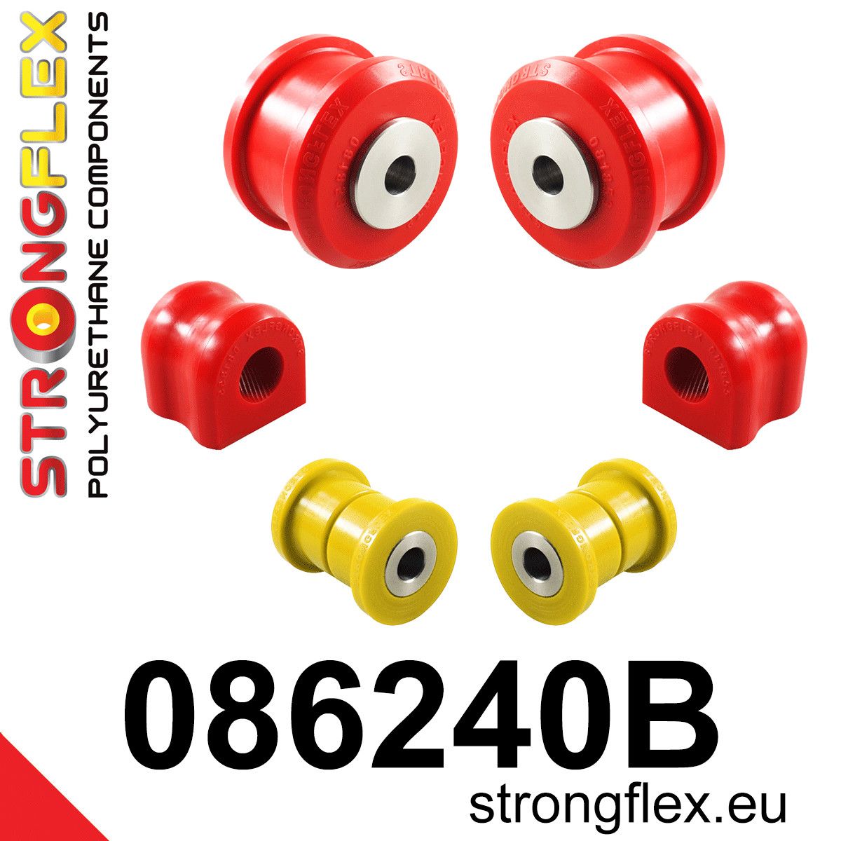 Kit bucse poliuretan Strongflex suspensie fata - Honda Civic - 086240B
