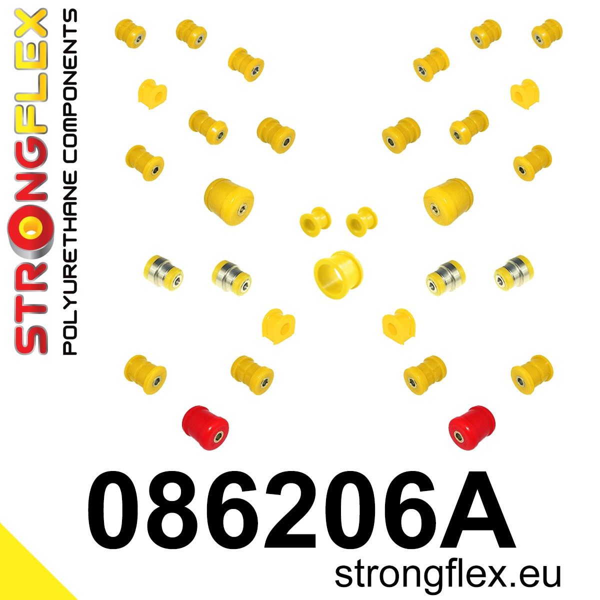 Kit complet bucse poliuretan Strongflex pentru suspensie SPORT - Honda Prelude - 086206A