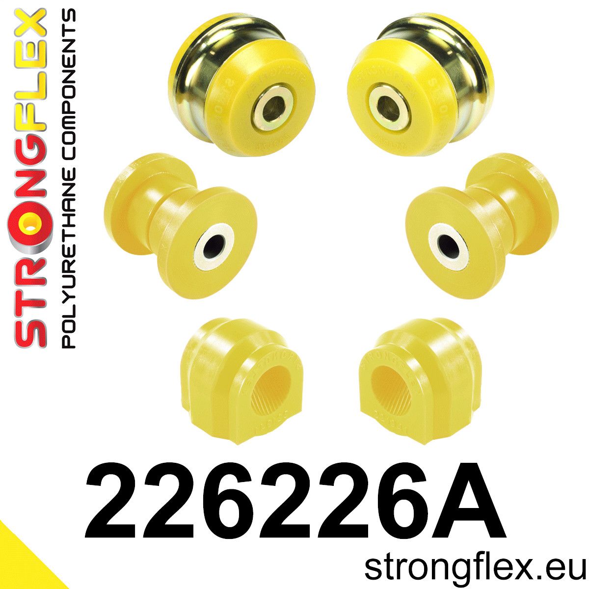 Kit bucse poliuretan Strongflex suspensie fata SPORT - Audi A3 / S3 / RS3, TT / TTS / TTRS / Seat Leon - 226226A