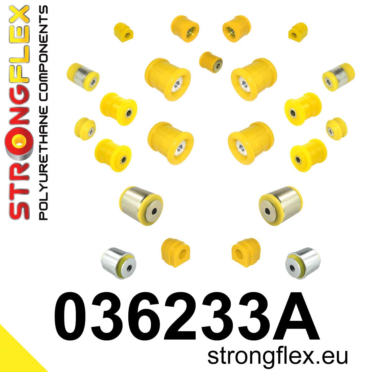 Kit complet bucse poliuretan Strongflex pentru suspensie E39 Sedan SPORT - BMW Seria 5 - 036233A