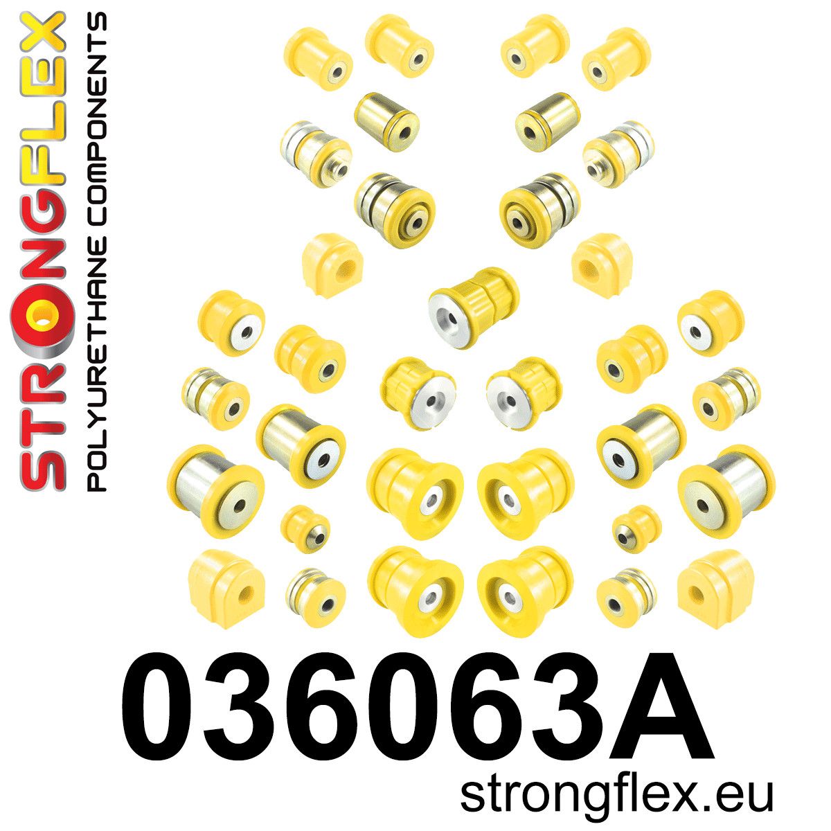 Kit complet bucse poliuretan Strongflex pentru suspensie SPORT - BMW Seria 5 - 036063A