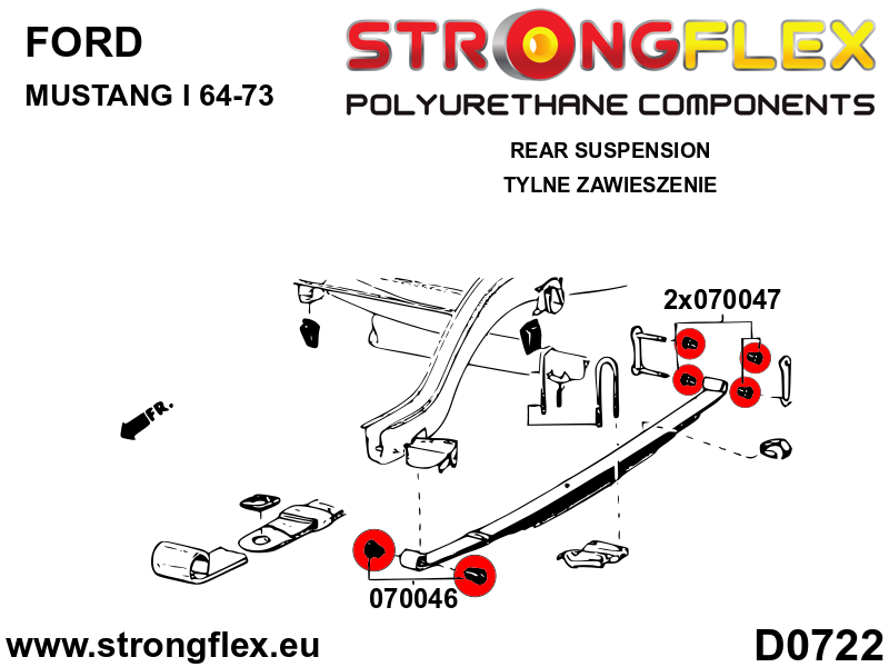 Bucsa poliuretan Strongflex cercei arc - Ford Mustang - 070047B