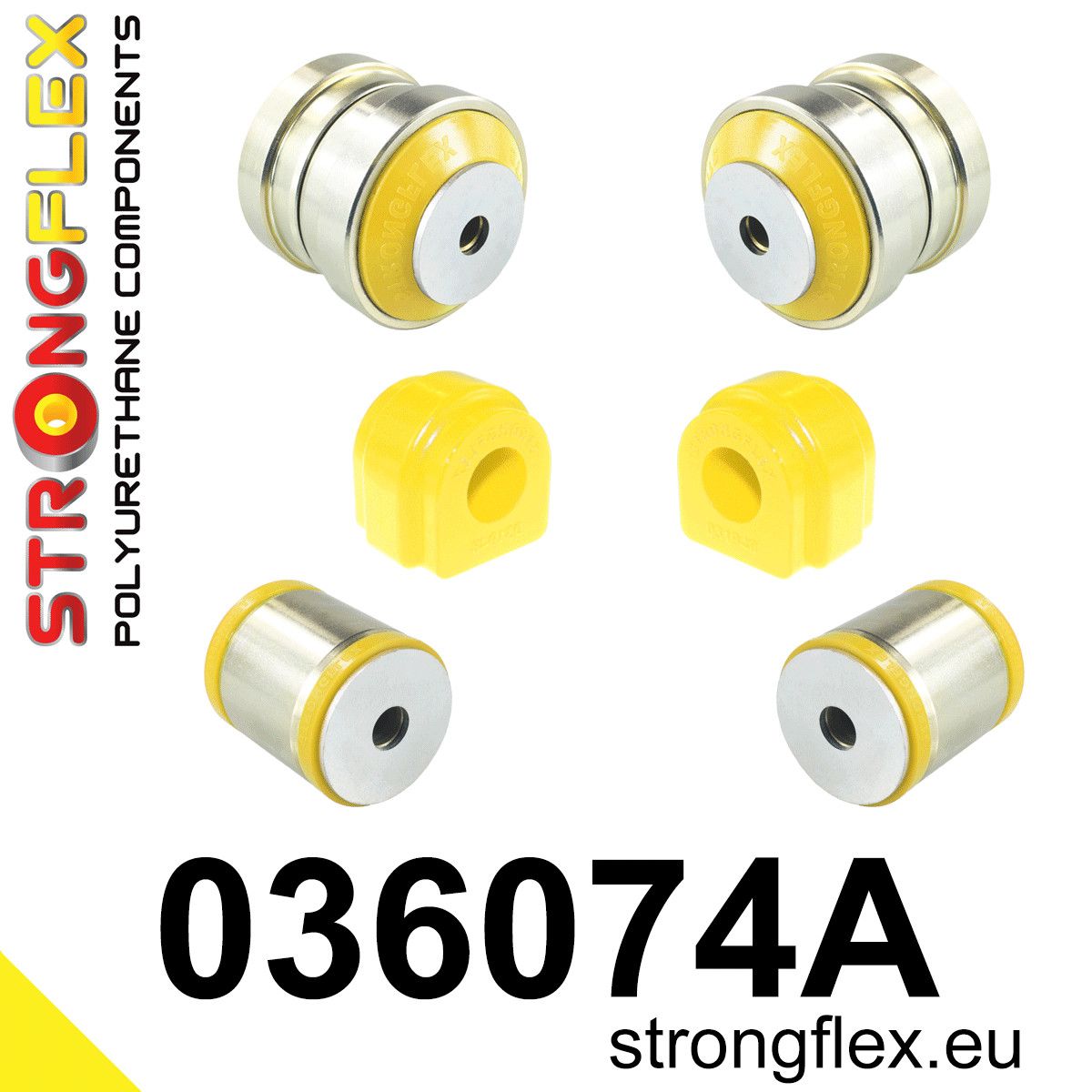 Kit bucse poliuretan Strongflex suspensie fata SPORT - BMW Seria 1, Seria 2, Seria 3, Seria 4 - 036074A