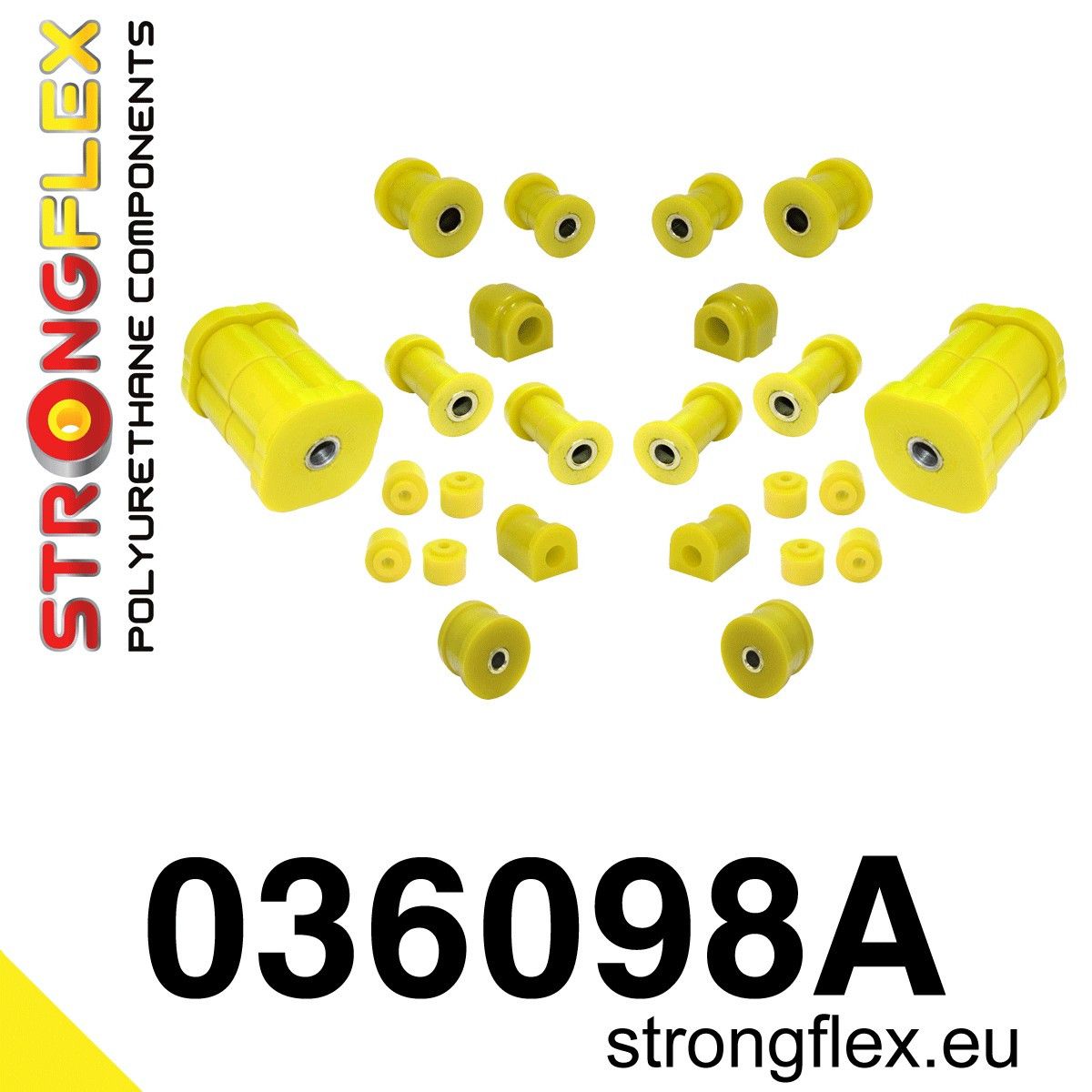 Kit complet bucse poliuretan Strongflex pentru suspensie SPORT - BMW Seria 3 - 036098A
