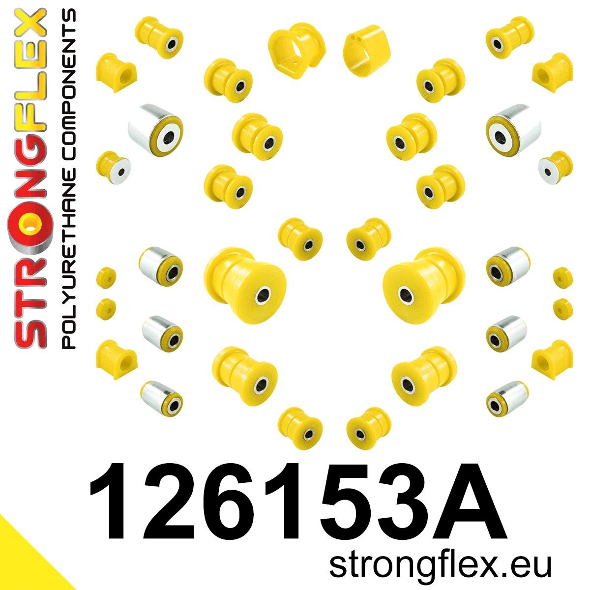 Kit complet bucse poliuretan Strongflex pentru suspensie SPORT - Mitsubishi GTO / 3000GT - 126153A