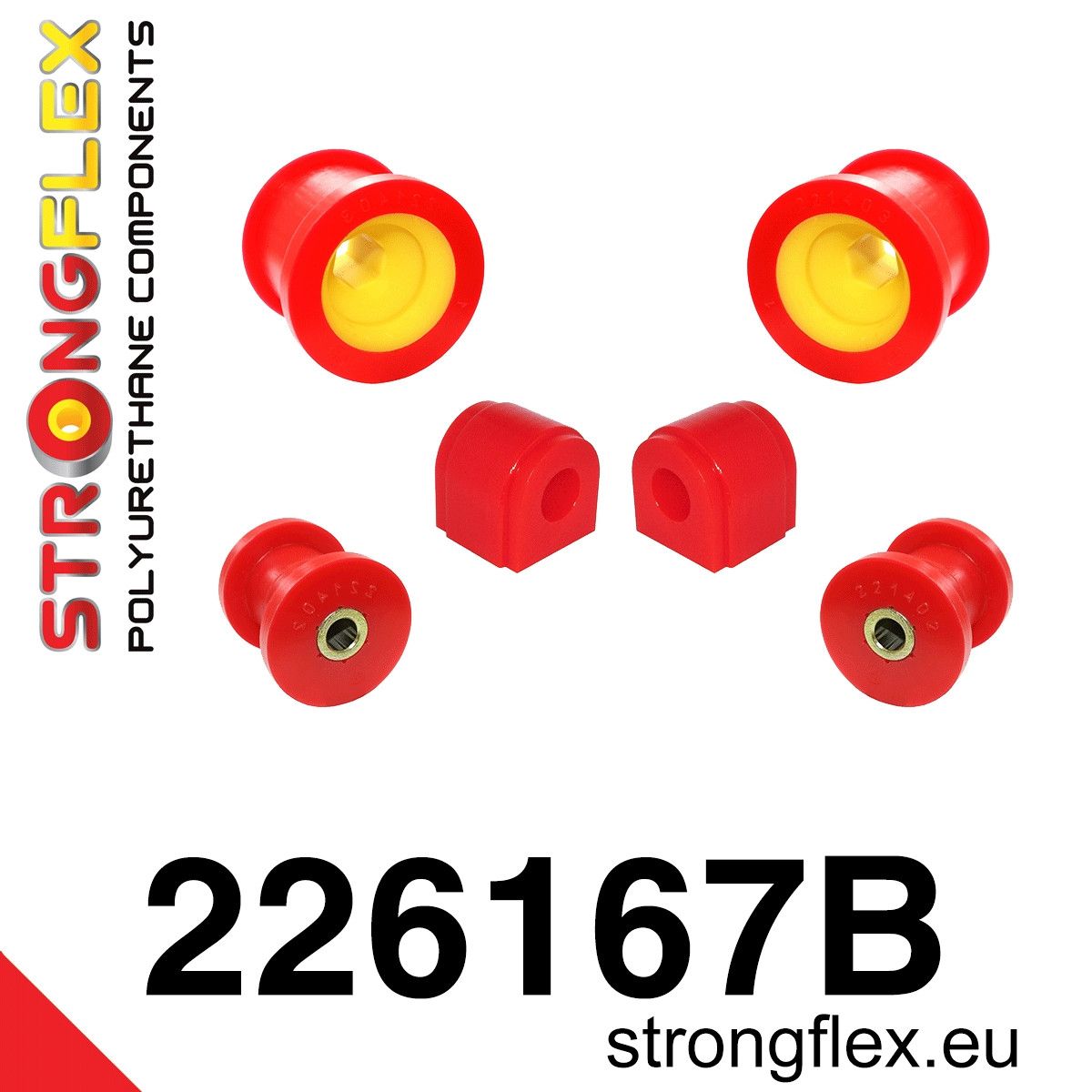 Kit bucse poliuretan Strongflex suspensie fata - Audi A3 / S3 / RS3, TT / TTS / TTRS / Seat Leon - 226167B