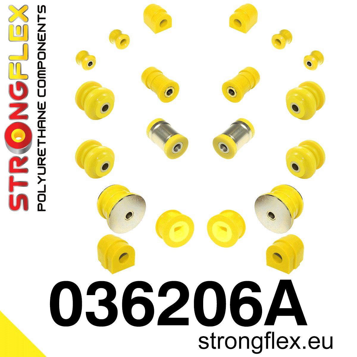 Piesa poliuretan Strongflex - frontala and Kit bucse suspensie spate SPORT - BMW Seria 3, Z4 - 036206A