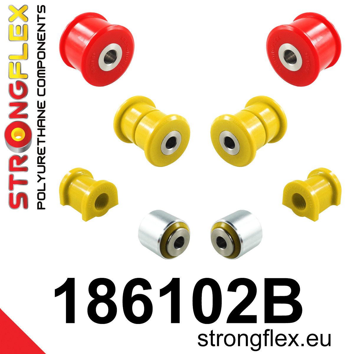 Kit bucse poliuretan Strongflex suspensie spate - Porsche Boxster / Cayman - 186102B
