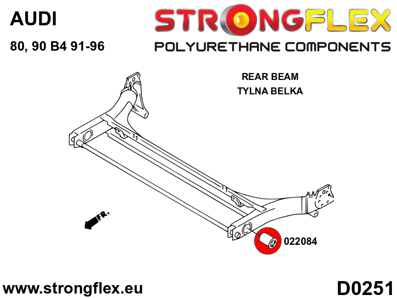 Bucsa poliuretan Strongflex punte spate SPORT - Audi 80 / 90 / S2 / RS2 - 022084A