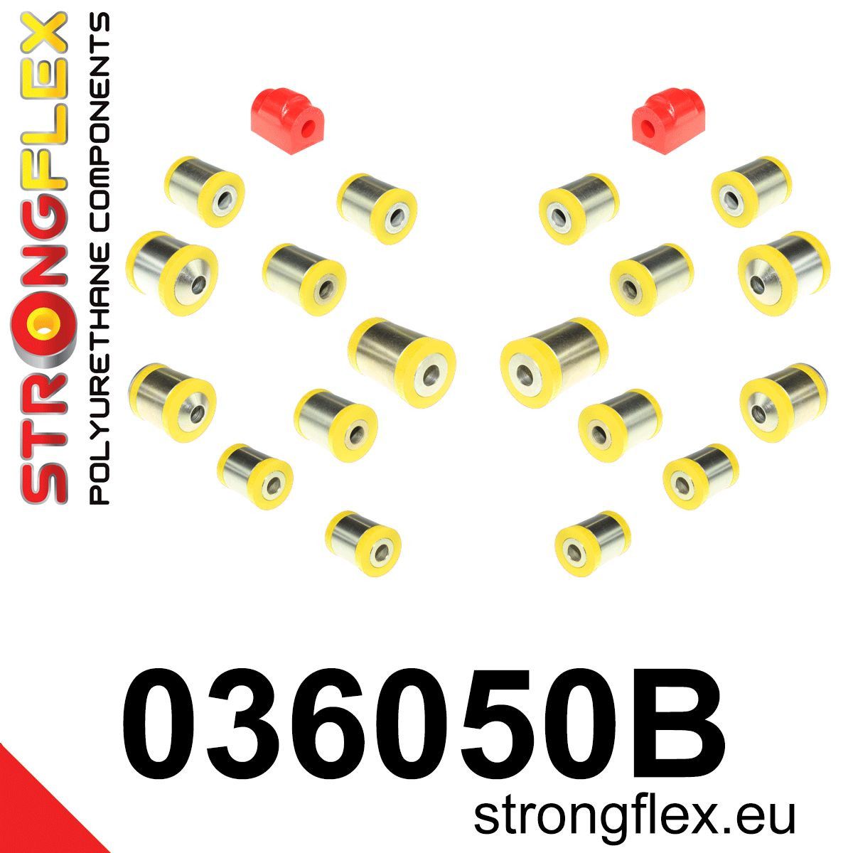 Kit bucse poliuretan Strongflex suspensie spate - BMW Seria 1, Seria 2, Seria 3, Seria 4 - 036050B