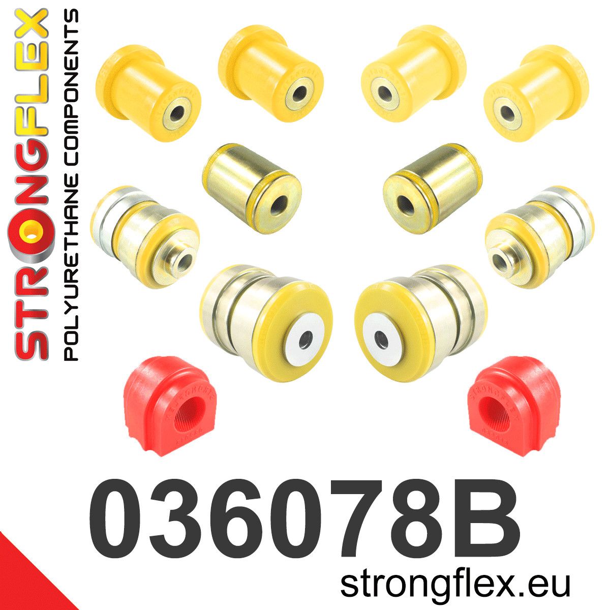 Kit bucse poliuretan Strongflex suspensie fata - BMW Seria 5 - 036078B