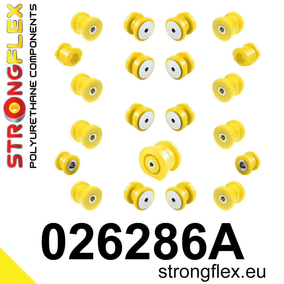 Kit complet bucse poliuretan Strongflex pentru suspensie SPORT - Audi 80 / 90 / S2 / RS2 - 026286A