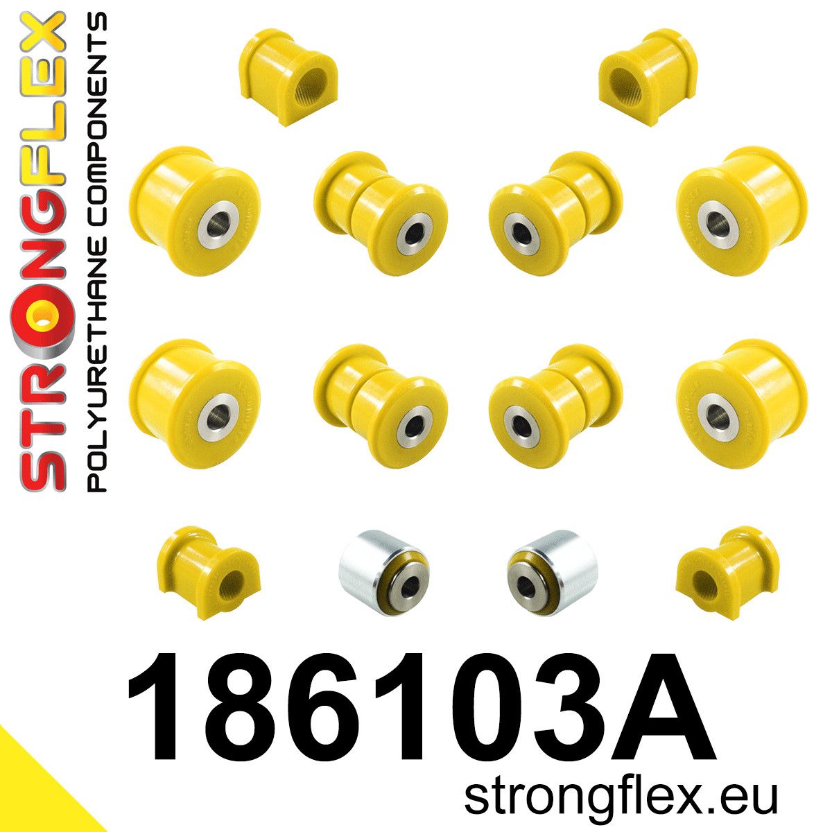 Kit complet bucse poliuretan Strongflex pentru suspensie SPORT - Porsche Boxster / Cayman - 186103A