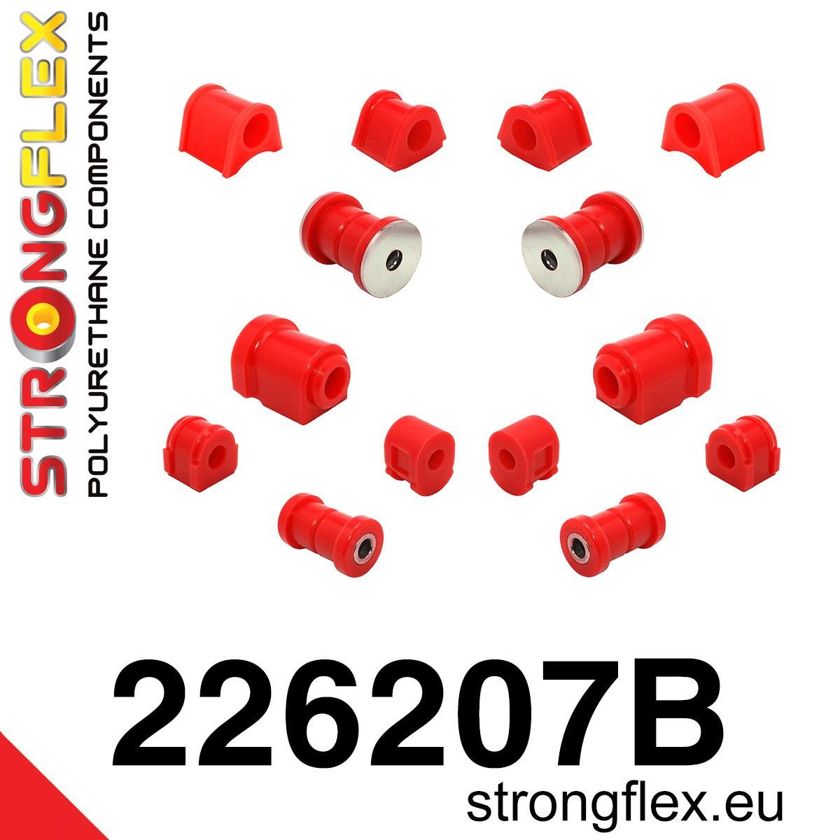 Kit bucse poliuretan Strongflex suspensie fata si punte spate - Volkswagen Golf, Jetta, Scirocco - 226207B