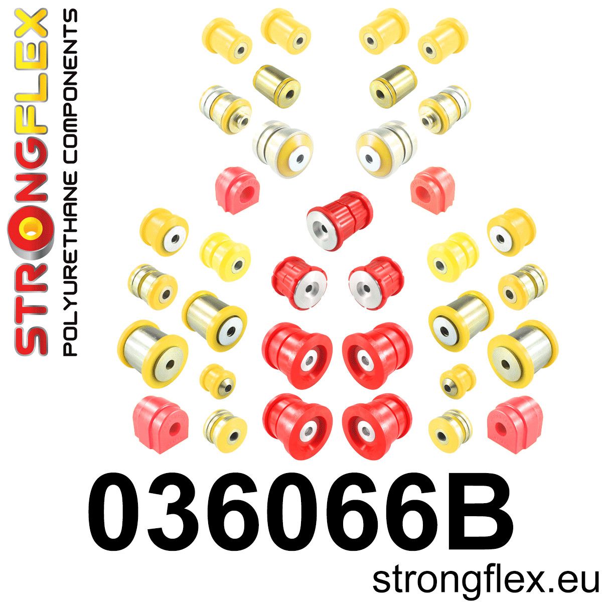 Kit complet bucse poliuretan Strongflex pentru suspensie - BMW Seria 5, Seria 6 - 036066B