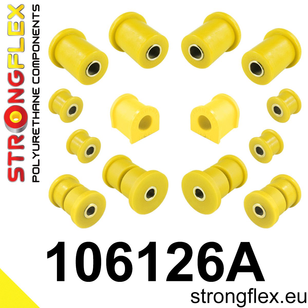 Kit bucse poliuretan Strongflex suspensie fata SPORT - Mazda MX-5 / Miata / Roadster - 106126A