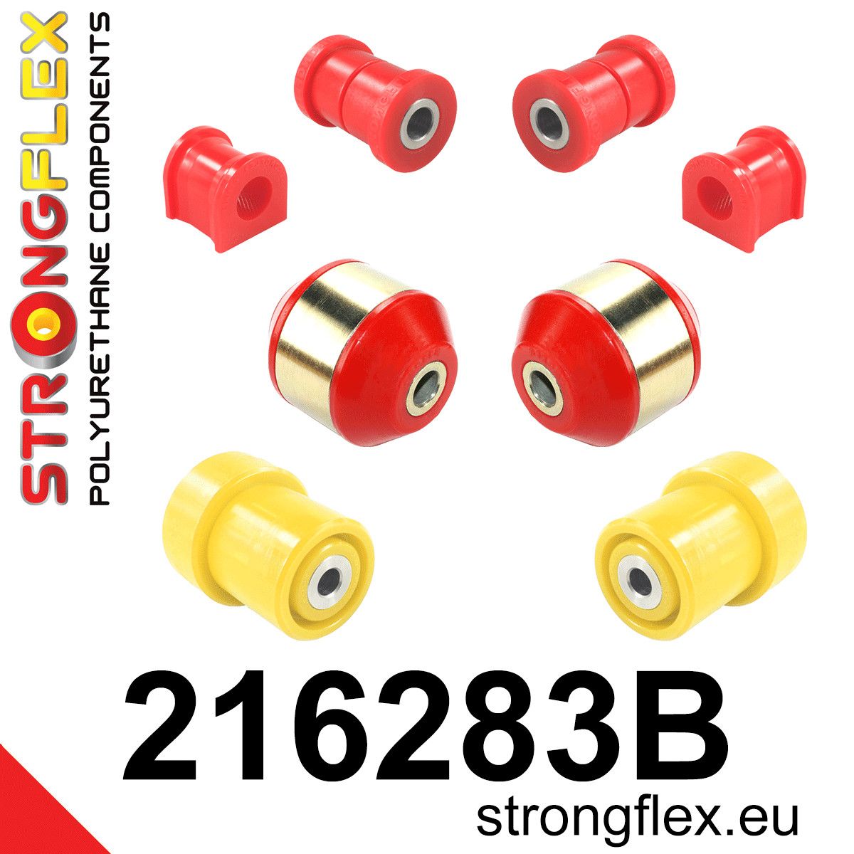 Kit bucse poliuretan Strongflex suspensie fata si spate - Toyota Yaris, Yaris Verso - 216283B