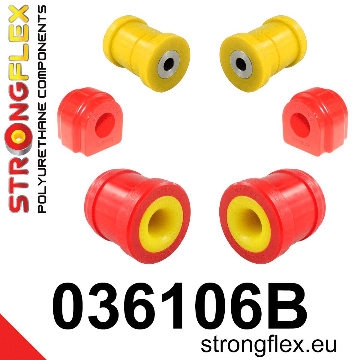 Kit bucse poliuretan Strongflex suspensie fata - BMW Seria 1, Seria 2 - 036106B