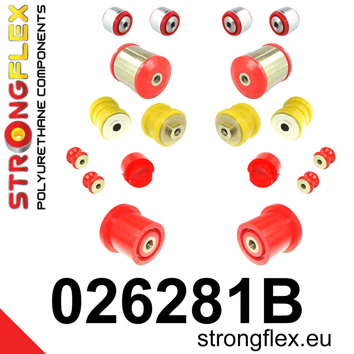 Kit bucse poliuretan Strongflex suspensie fata si punte spate - Volkswagen Passat - 026281B