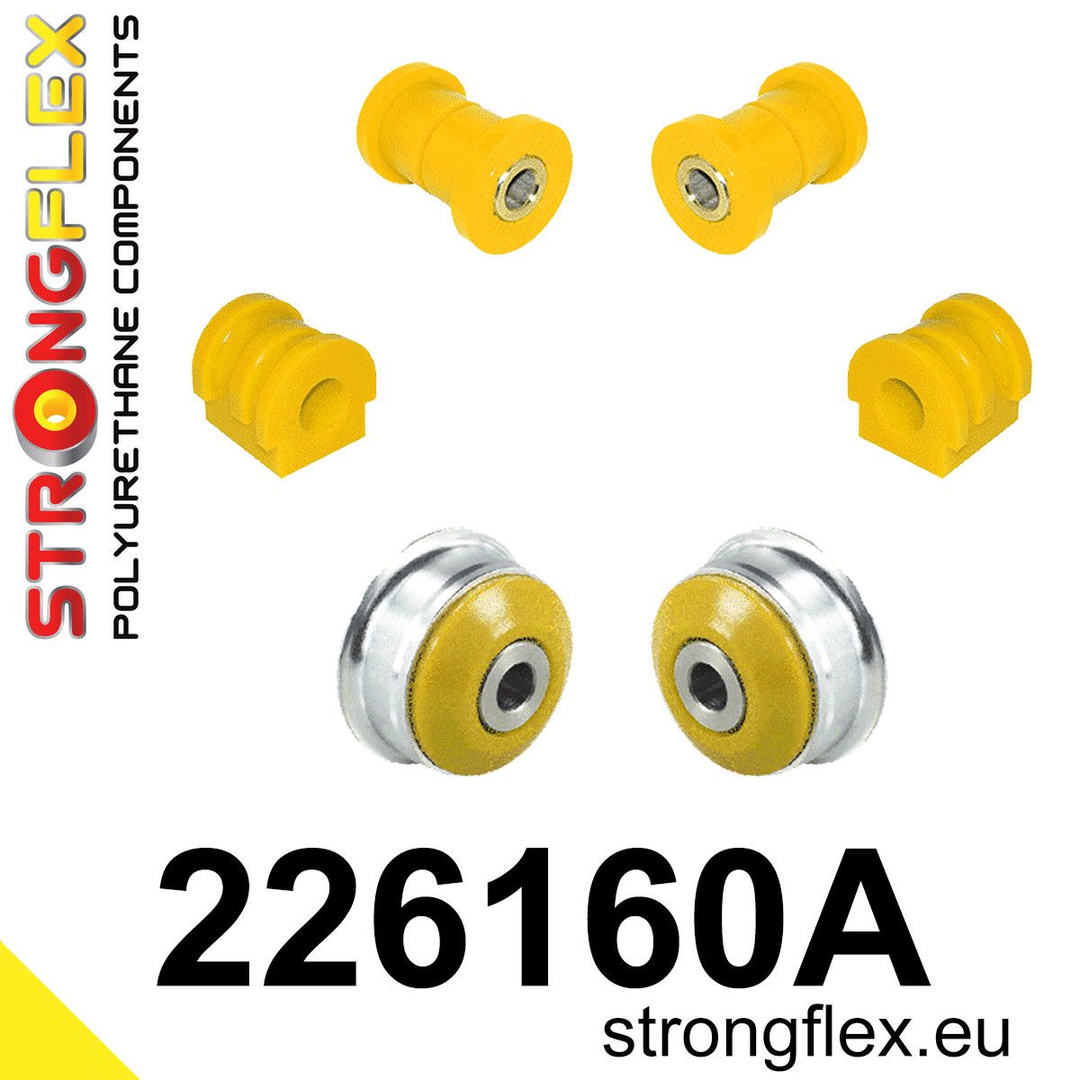 Kit bucse poliuretan Strongflex suspensie fata SPORT - Seat Ibiza / Volkswagen Polo - 226160A