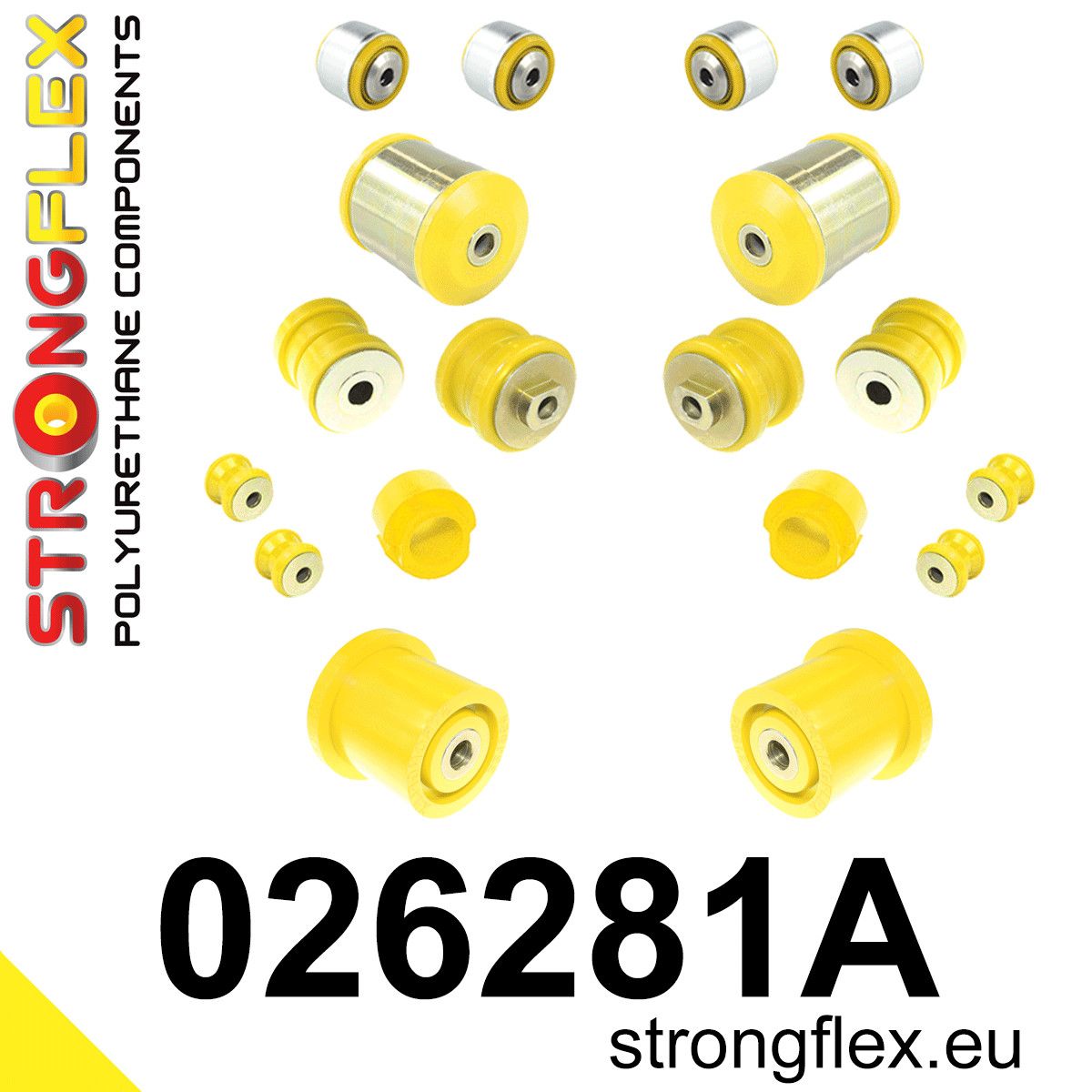 Kit bucse poliuretan Strongflex suspensie fata si punte spate SPORT - Volkswagen Passat - 026281A