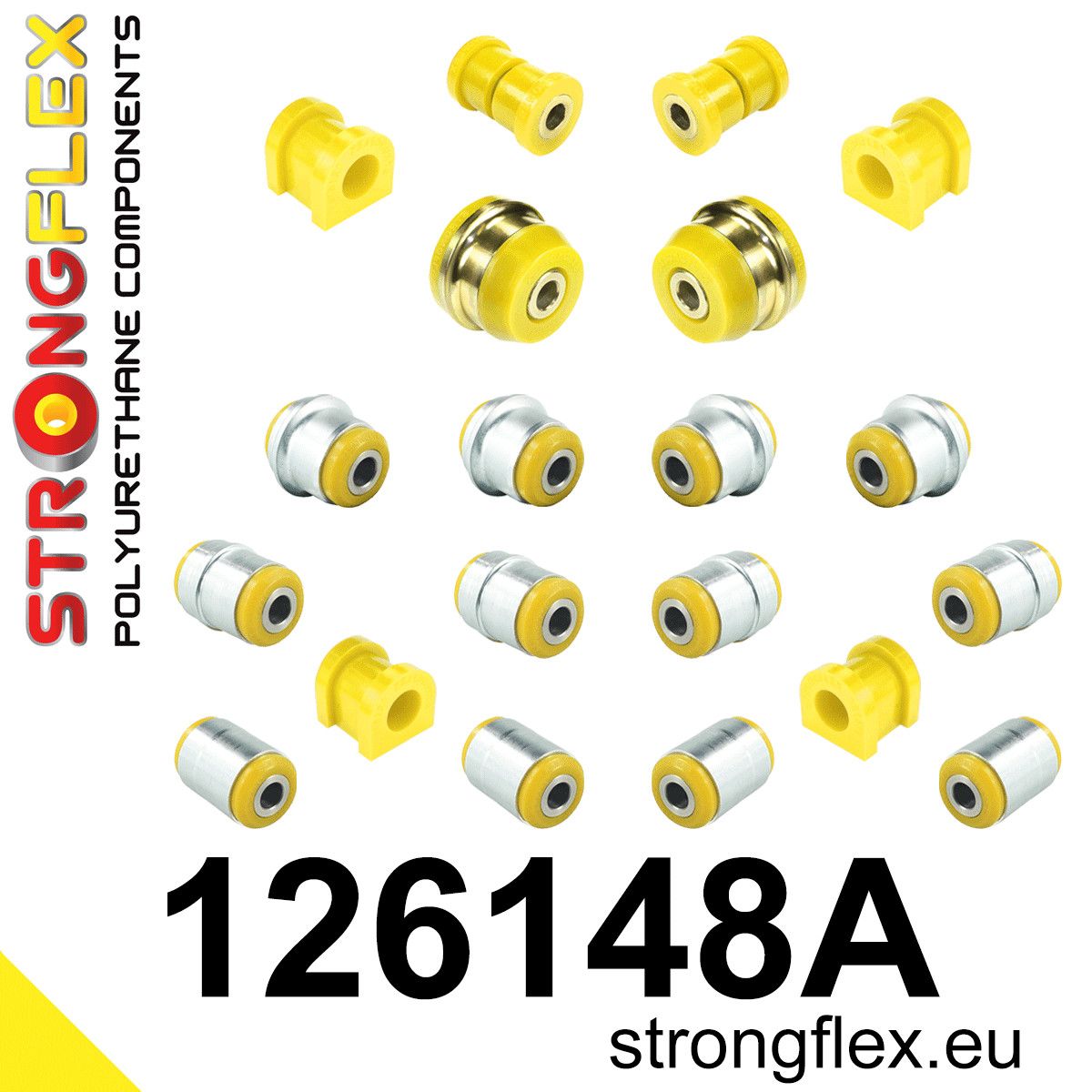 Kit complet bucse poliuretan Strongflex pentru suspensie SPORT - Mitsubishi Eclipse Cross, Lancer, Outlander - 126148A