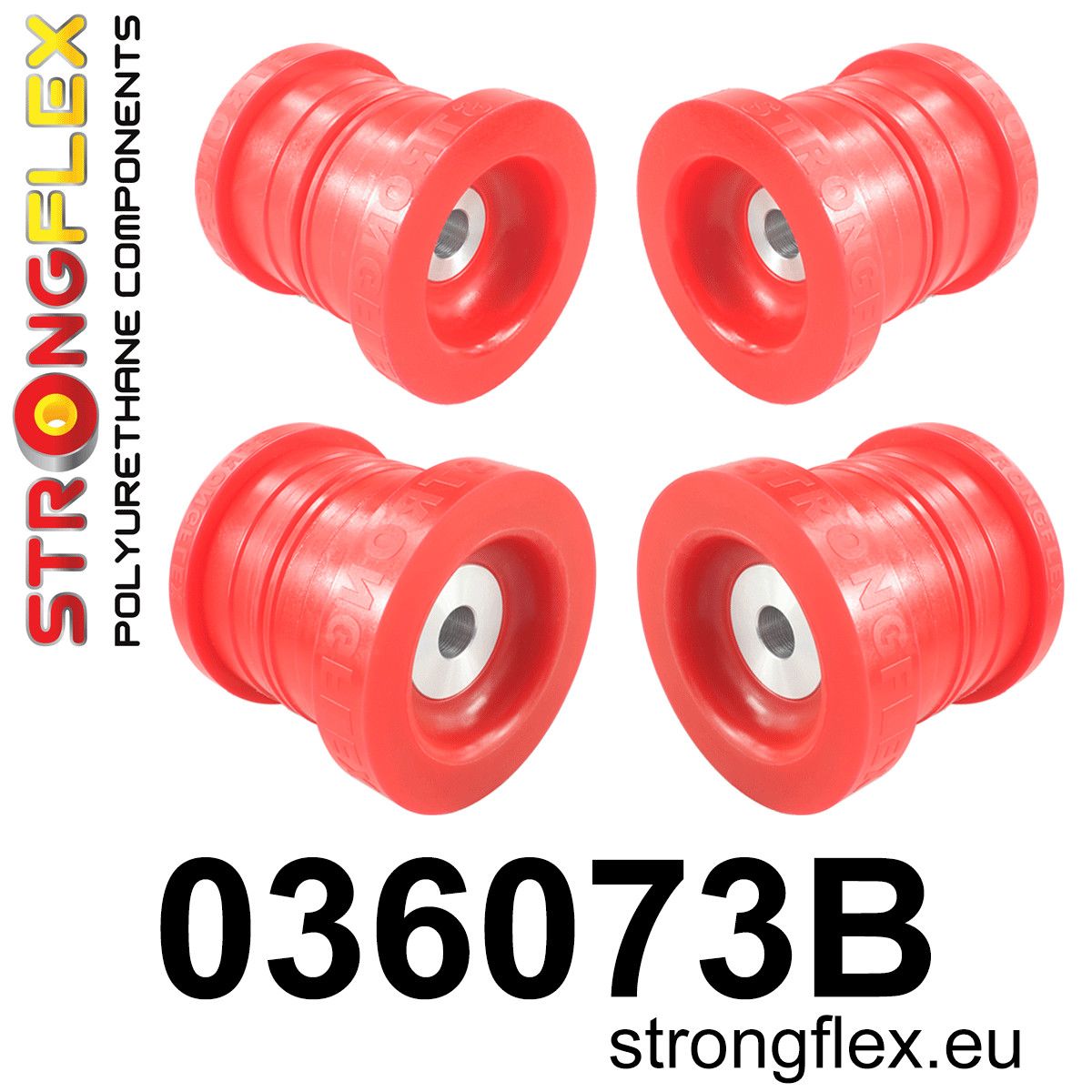 Kit bucse poliuretan Strongflex subcadru spate - BMW Seria 2, Seria 3, Seria 4, Z4 / Toyota Supra - 036073B