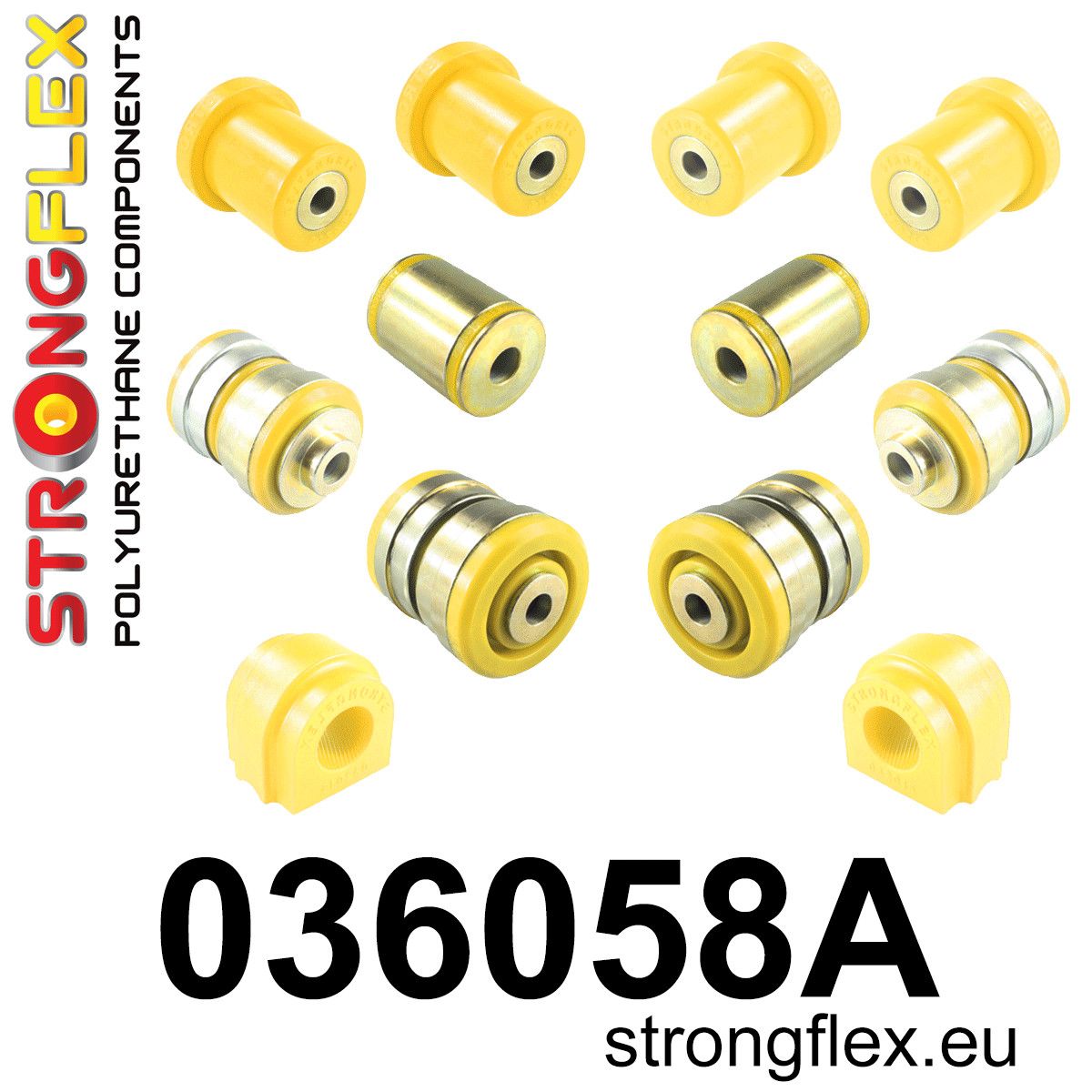 Kit bucse poliuretan Strongflex suspensie fata SPORT - BMW Seria 5, Seria 6 - 036058A