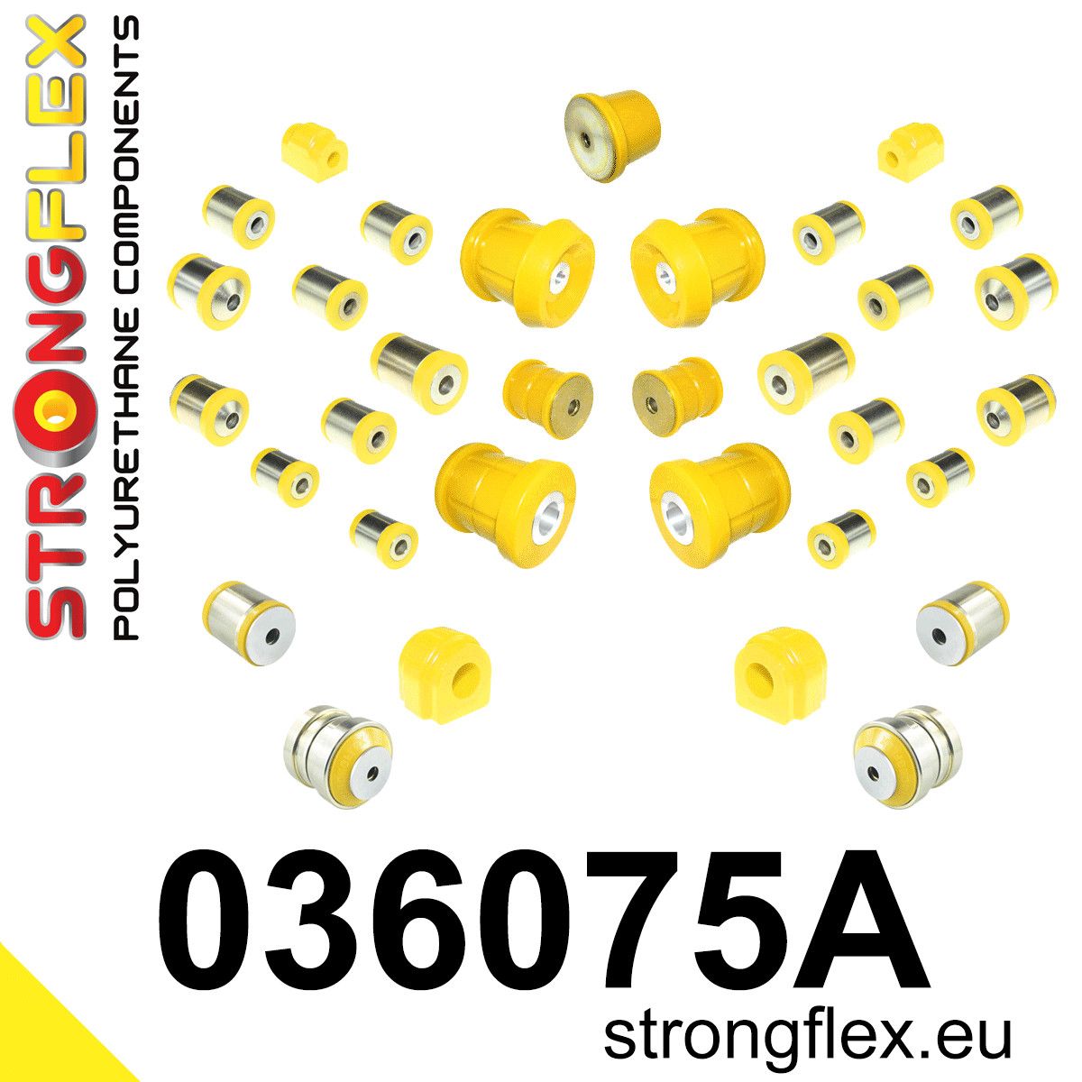 Kit complet bucse poliuretan Strongflex pentru suspensie SPORT - BMW Seria 1, Seria 2, Seria 3, Seria 4 - 036075A