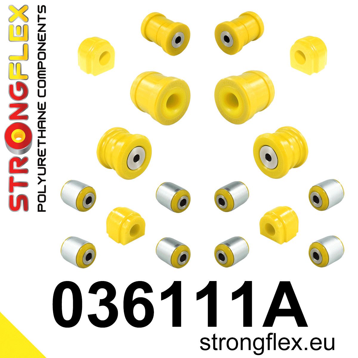 Kit complet bucse poliuretan Strongflex pentru suspensie SPORT - BMW Seria 1, Seria 2 - 036111A