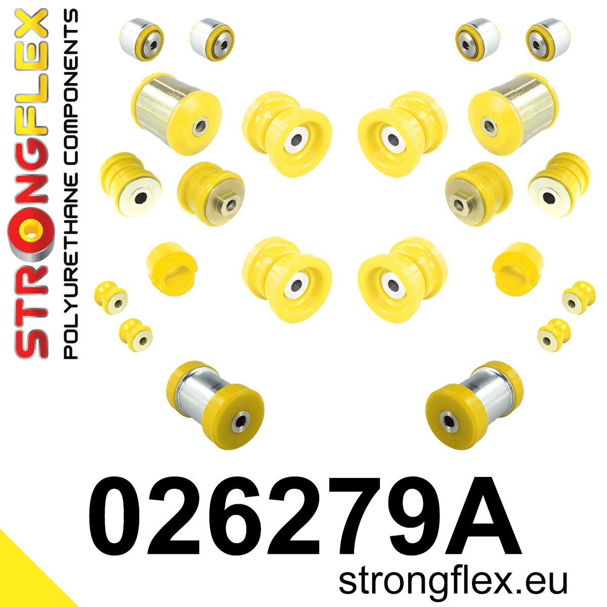 Kit complet bucse poliuretan Strongflex pentru suspensie SPORT - Audi A4 / S4 / RS4 - 026279A