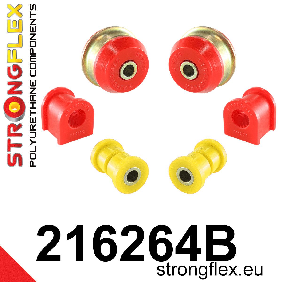 Kit bucse poliuretan Strongflex suspensie fata - Toyota Corolla - 216264B
