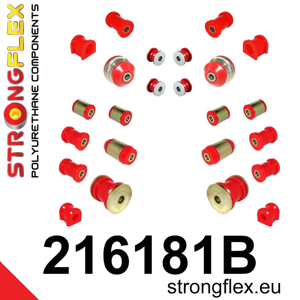 Kit complet bucse poliuretan Strongflex pentru suspensie - Toyota Celica - 216181B