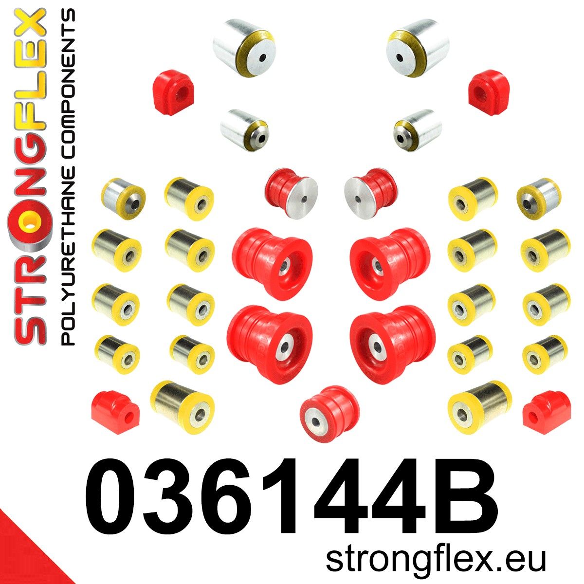 Kit complet bucse poliuretan Strongflex pentru suspensie - BMW Seria 2, Seria 3, Seria 4 - 036144B
