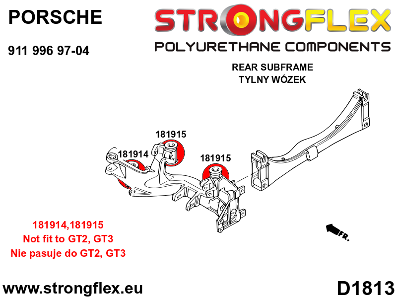 Bucsa poliuretan Strongflex frontala subcadru spate SPORT - Porsche 911 - 181915A