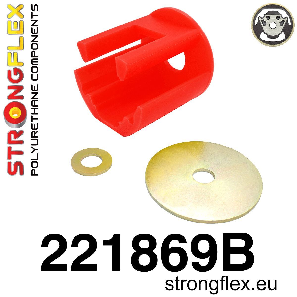 Piesa poliuretan Strongflex - inferioara Insertie tampon motor - Audi A3 / S3 / RS3, TT / TTS / TTRS / Seat Leon - 221869B
