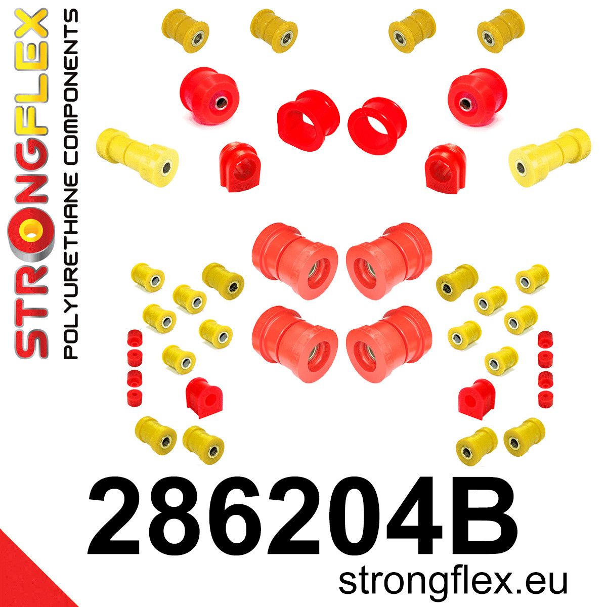 Kit complet bucse poliuretan Strongflex pentru suspensie R33 R34 AWD - Nissan Skyline - 286204B