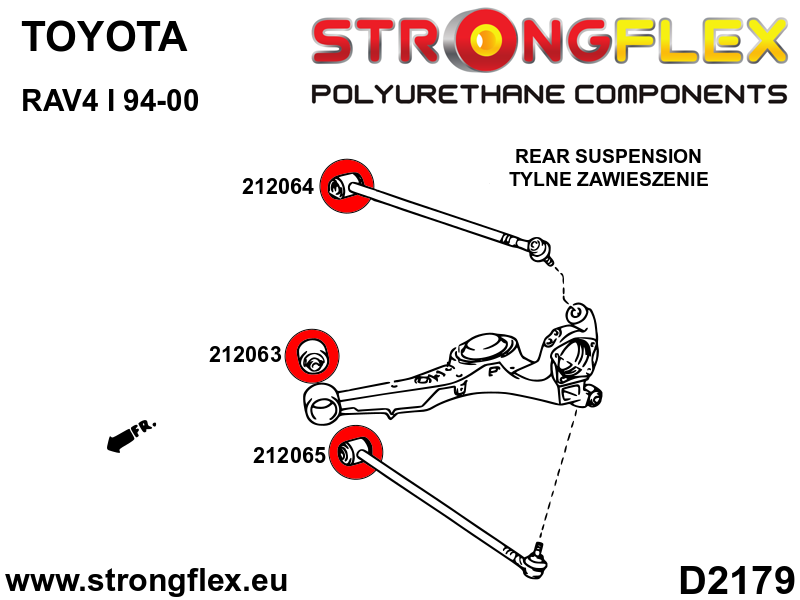 Bucsa poliuretan Strongflex brat superior spate SPORT - Toyota RAV4 - 212064A