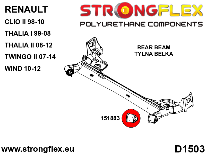 Bucsa poliuretan Strongflex punte spate SPORT - Renault Clio, Twingo - 151883A