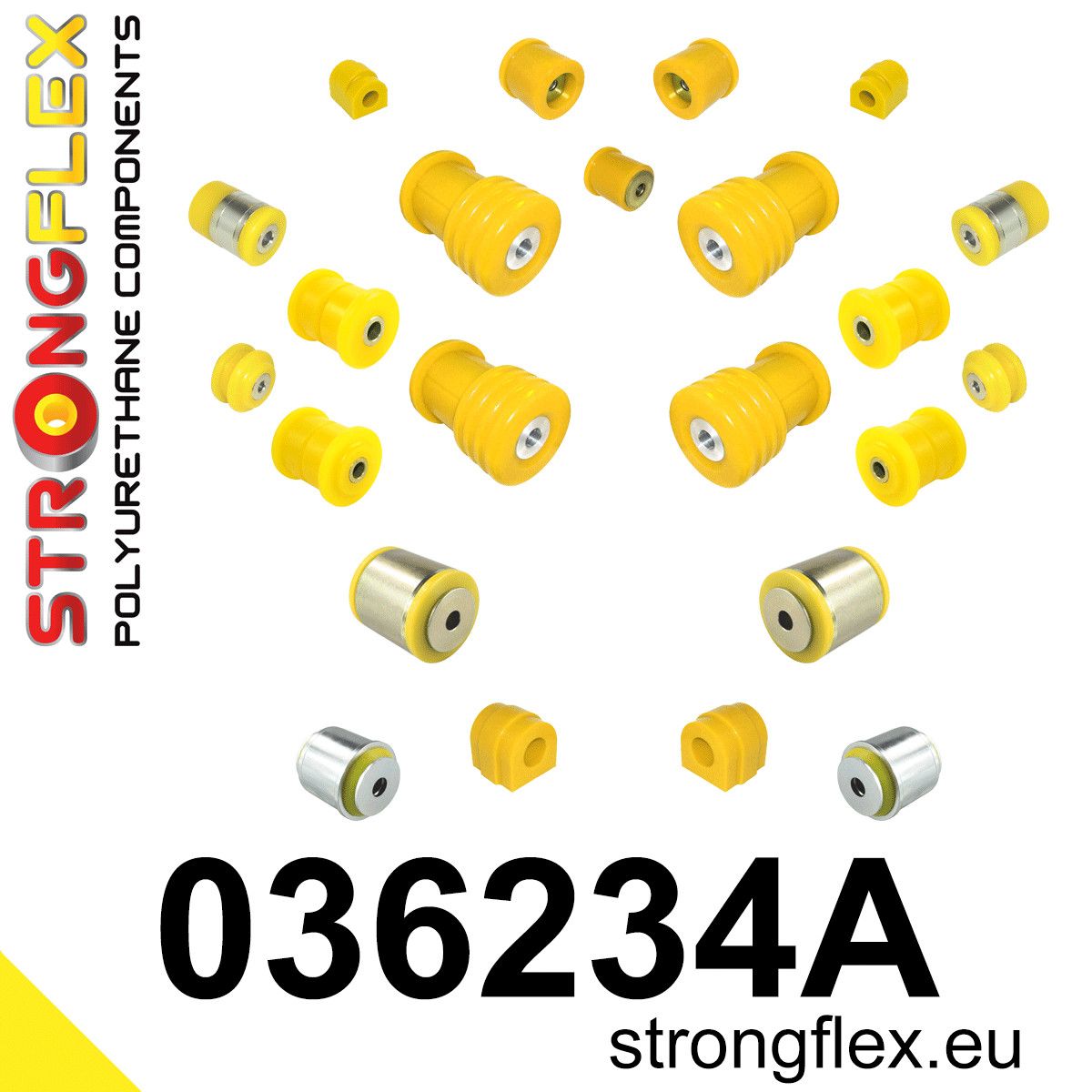 Kit complet bucse poliuretan Strongflex pentru suspensie E39 Touring SPORT - BMW Seria 5 - 036234A