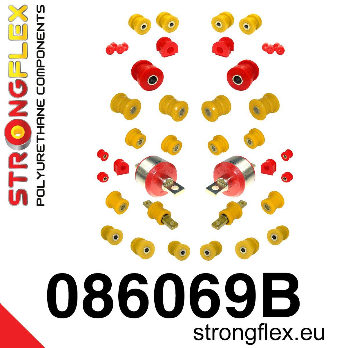 Kit complet bucse poliuretan Strongflex pentru suspensie - Honda Civic - 086069B