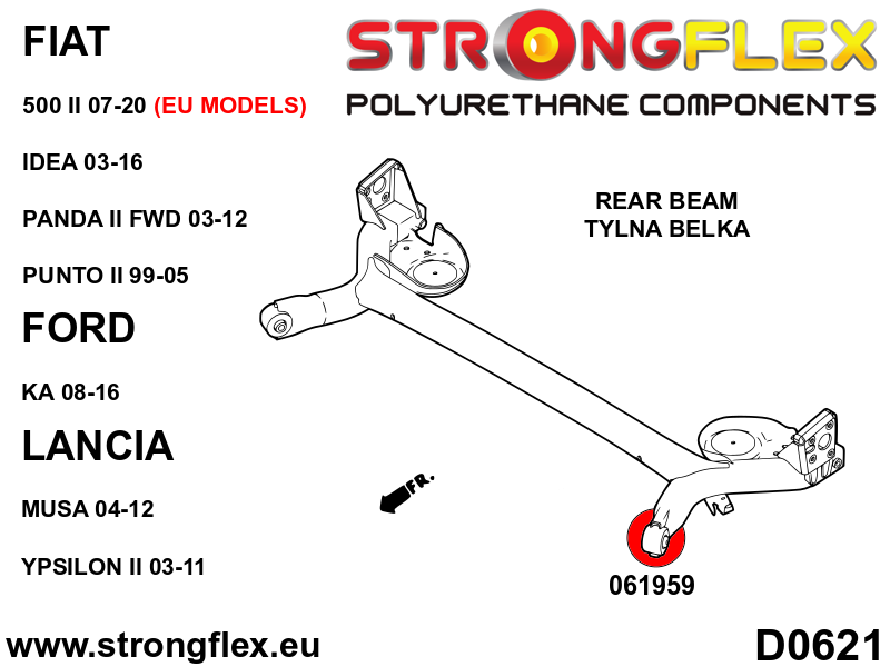 Bucsa poliuretan Strongflex punte spate - Fiat 500, Panda - 061959B