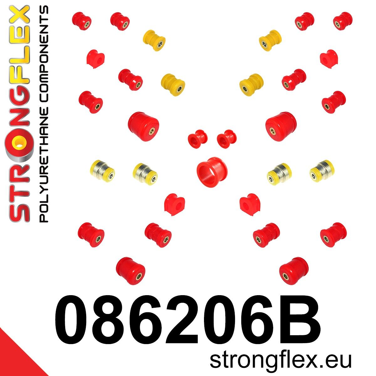 Kit complet bucse poliuretan Strongflex pentru suspensie - Honda Prelude - 086206B