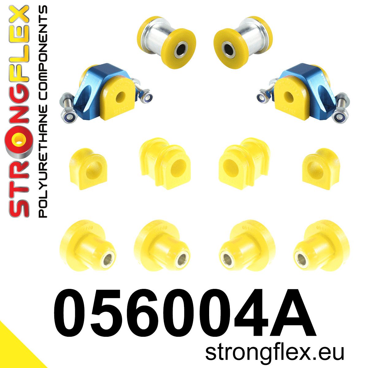Kit bucse poliuretan Strongflex suspensie fata si punte spate SPORT - Peugeot 106 - 056004A