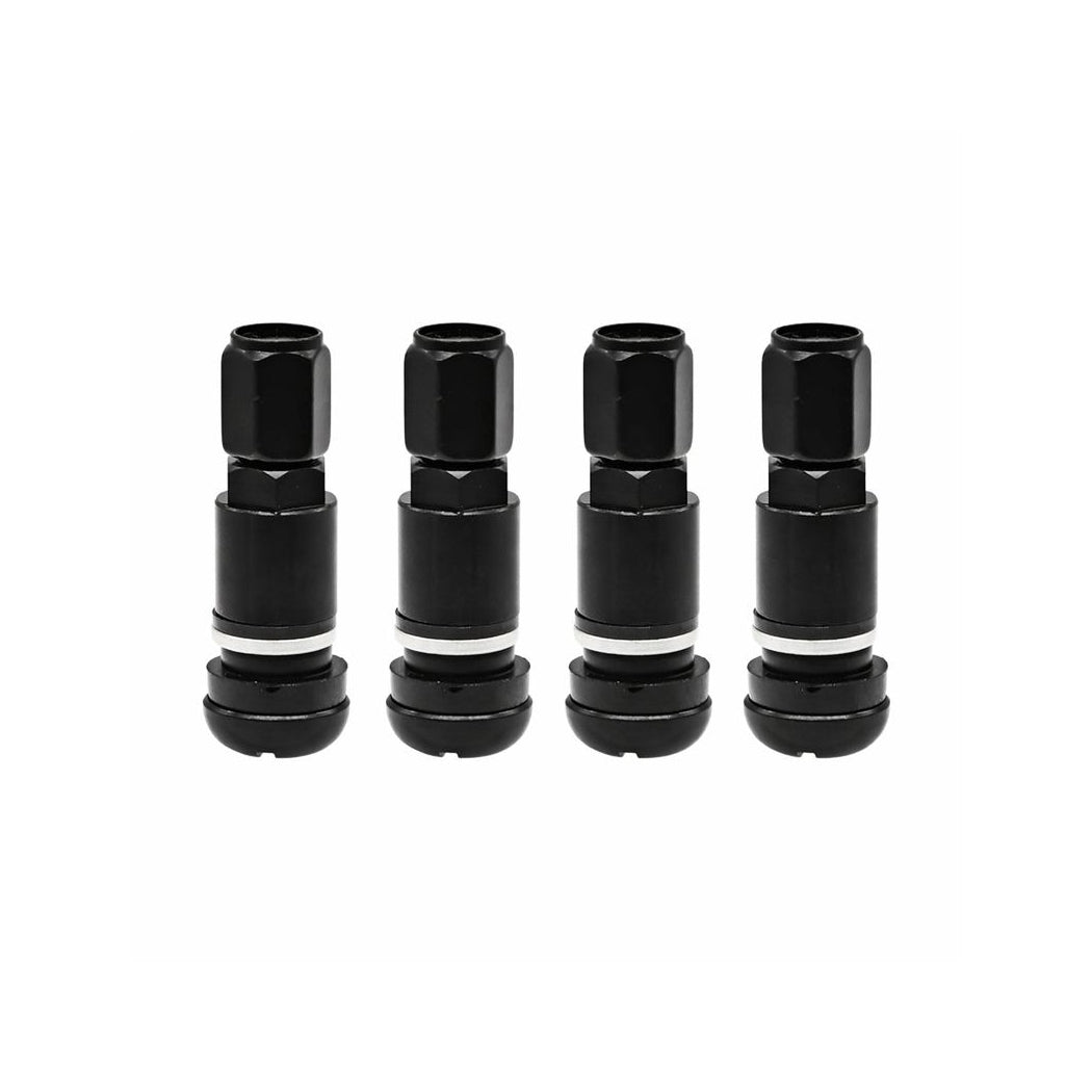Set 4 valve metalice negre pentru jante auto