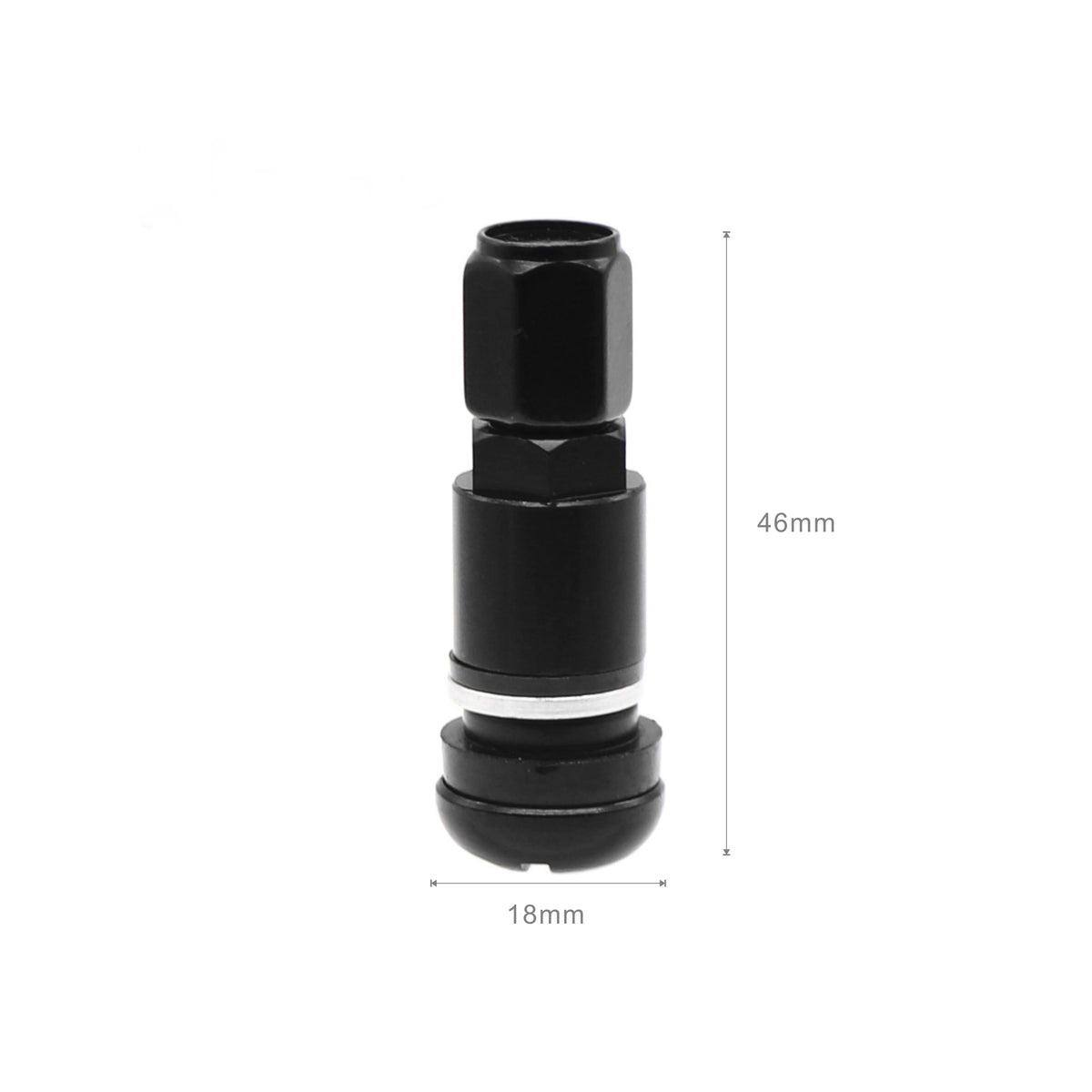 Set 4 valve metalice negre pentru jante auto