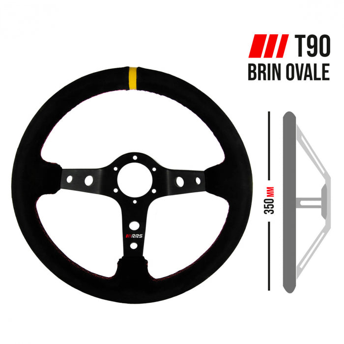 Volan sport RRS Rally 350mm - Negru